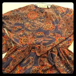 VINTAGE circa 1970's Paisley Maxi Dress
